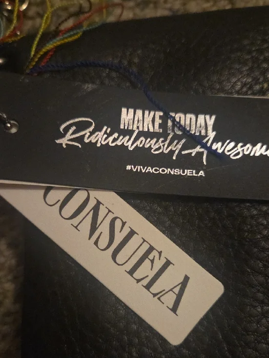 Consuela Black Leather Bag with Multicolor Tassel - Picture 2 of 5